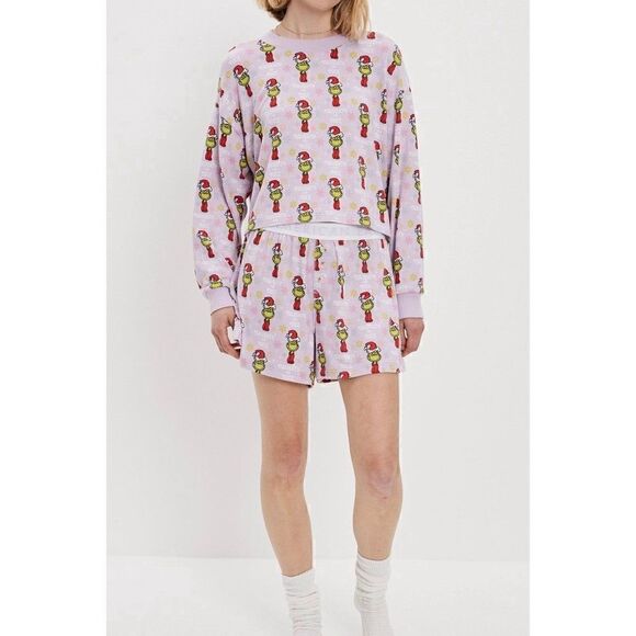 NWT American Eagle Ballet Pink Grinch Pajama Set (XS) - Picture 2 of 5